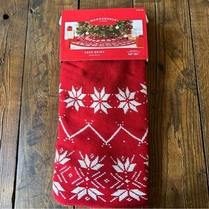 48" Wondershop Red and White Nordic Poinsettia/Snowflake Tree Skirt